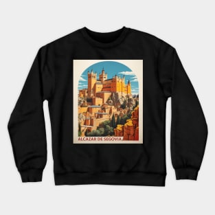 Alcazar de Segovia Spain Travel Tourism Retro Vintage Art Crewneck Sweatshirt